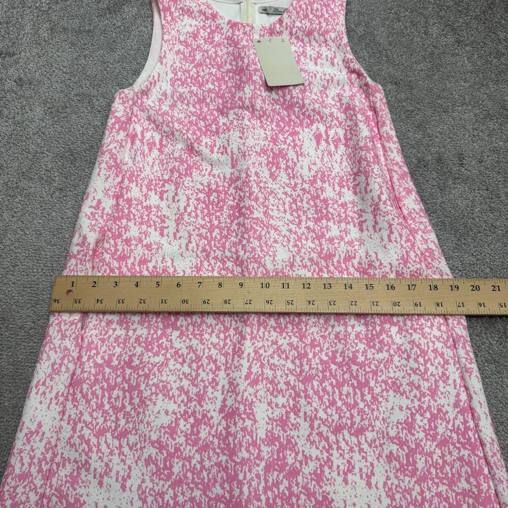 Zara Knit Patterned Midi Shift Dress Womens Small Pink White Pockets Stretch NWD - Picture 12 of 16